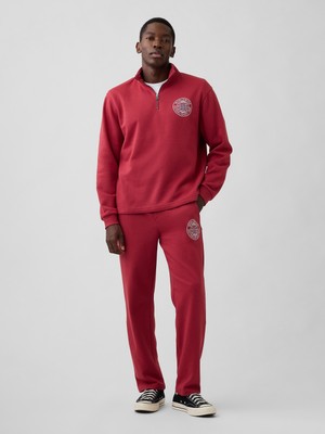 Gap Erkek Kırmızı Gap Grafik Baskılı Straight-Leg Eşofman Altı