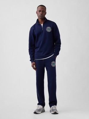 Gap Erkek Lacivert Gap Grafik Baskılı Straight-Leg Eşofman Altı