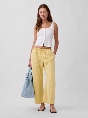 Gap Kadın Sarı Easy Double-Knee Barrel Pantolon