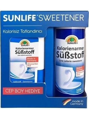Sunlife Tatlandırıcı 1200 + 300 Tablet Kalorisiz Özel Üretim Şeker Alternatifi