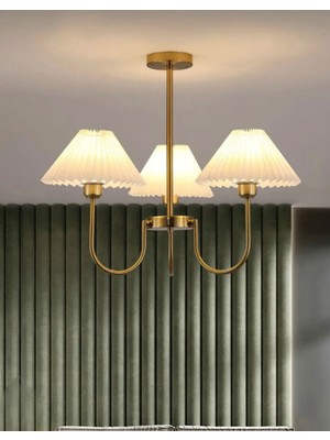 Buiva Modern Diana Tasarım Umbrella Sarkıt Avize 3 Kollu Eskitme Gold Sarı