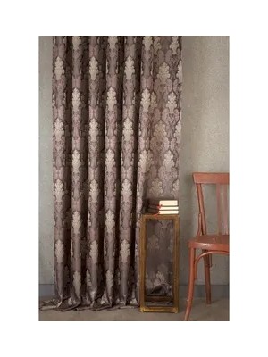 Vivense Damask Pile Fon Perde, Antrasit Mürdüm, 60X260
