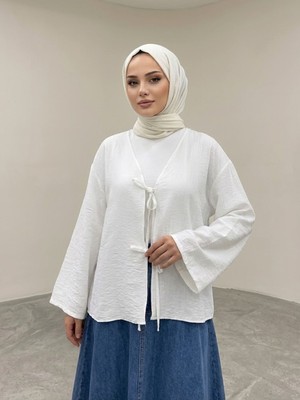Miostil Ön Bağlamalıtunik-Ekru