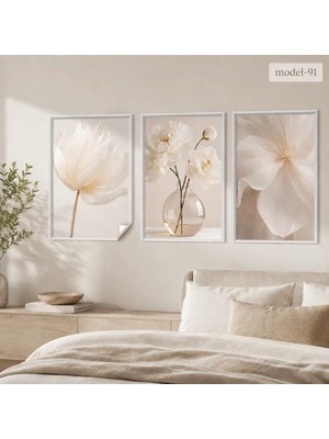 Akıllı Kağıt Statik Tutunma Özellikli Tablo - Poster Çiçek (Model- 91)
