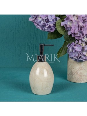 Miarik Design Bej Renk Mermer Oval Sıvı Sabunluk