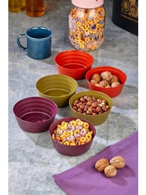 Hace Bazaar Plastik Çerezlik Sunumluk 6 Lı Kase Yonca Desen -HT-001