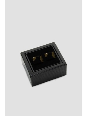Abbate 98514 Gold Siyah Erkek Kol Düğmesi