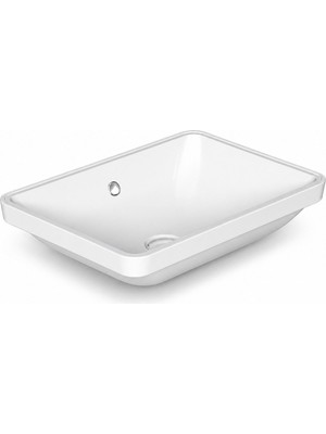 Dura Bagno Tezgah Altı Kare Gömme Lavabo 50X38 Cm, Beyaz | 5930