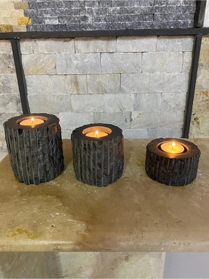 Miarik Design Siyah Mermer Patlatma Mumluk Seti 3 Lü