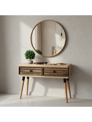 Mobenta Stria Entry: Modern Masif Dresuar 2 Çekmeceli Antre Konsolu - 120X31 Bz-Cv