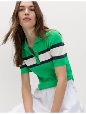 Marks & Spencer Çizgili Polo Yaka Üst