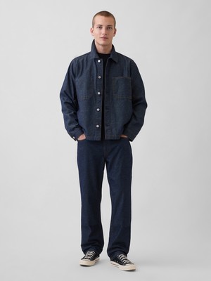 Gap Erkek Koyu Mavi Relaxed Straight Jean Pantolon