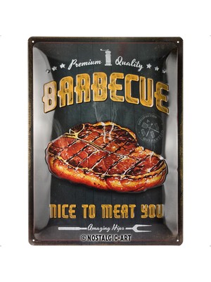 Nostalgic Art Barbecue Nice To Meat You Metal Tablo 30 x 40 cm