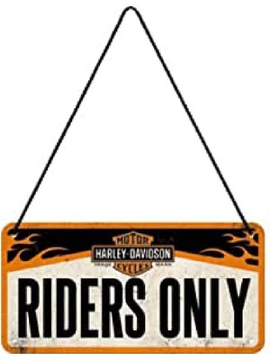 Nostalgic Art Harley-Davidson - Riders Only Metal Tablo 10 x 20 cm