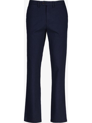 Gant Erkek Lacivert Slim Fit Casual Herringbone Pantolon