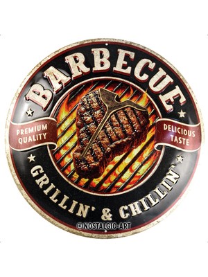 Nostalgic Art Barbecue - Grillin' & Chillin' Metal Tablo Ø35 cm
