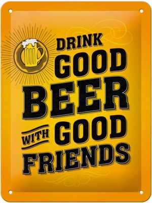 Nostalgic Art Drink Good Beer Metal Tablo 15 x 20 cm