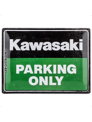 Nostalgic Art Kawasaki - Parking Only Green Metal Tablo 30 x 40 cm