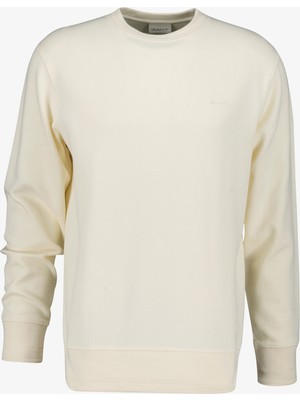 Gant Erkek Krem Bisiklet Yaka Sweatshirt