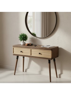 Mobenta Stria Entry: Modern Masif Dresuar 2 Çekmeceli Antre Konsolu - 120X31 Cv-Bz