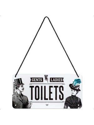 Nostalgic Art Ladies & Gentlemen Toilets Metal Tablo 10 x 20 cm