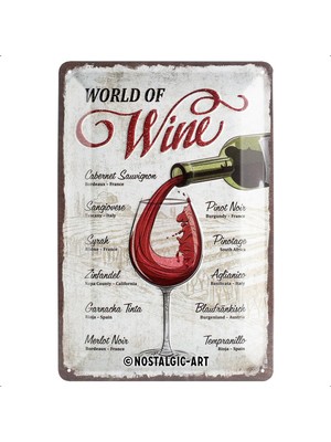 Nostalgic Art World Of Wine Metal Tablo 20 x 30 cm
