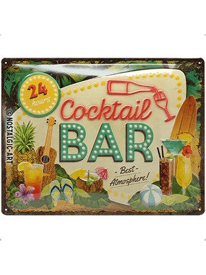 Nostalgic Art Cocktail Bar Metal Tablo 30 x 40 cm