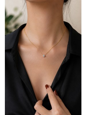 Trend Collection Zirkon Taşlı Gold Renk Kadın Kolye Minimal Zarif Kolye