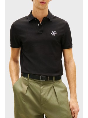 Tommy Hilfiger Logolu % 100 Pamuk Düğmeli Polo Yaka T Shirt Erkek Polo Yaka T Shirt MW0MW43046 Bds