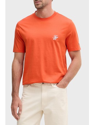 Tommy Hilfiger Logolu Pamuklu Regular Fit Bisiklet Yaka T Shirt Erkek T Shirt MW0MW43066 Scx