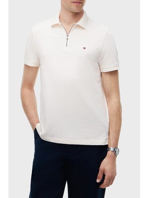 Tommy Hilfiger Pamuklu Regular Fit Yarım Fermuarlı Polo Yaka T Shirt Erkek Polo Yaka T Shirt MW0MW42762 Z00