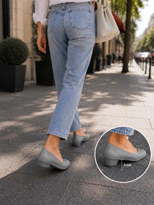 Belix Zenne Topuklu Çaça Makosen 36-40 Gri