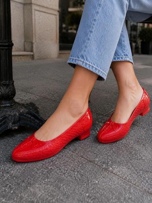 Belix Zenne Topuklu Çaça Makosen 36-40 Kırmızı