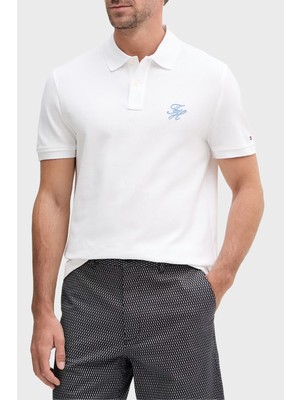 Tommy Hilfiger Logolu % 100 Pamuk Düğmeli Polo Yaka T Shirt Erkek Polo Yaka T Shirt MW0MW43046 Ybr