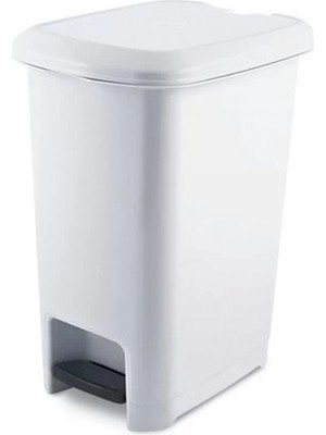 Üçsan Plastik Silim Pedallı Beyaz Çöp Kovası 10 L 39X21X36 cm
