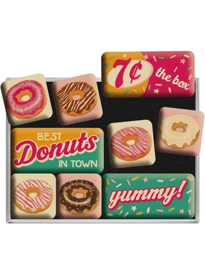 Nostalgic Art Donuts Magnet 9'lu Set