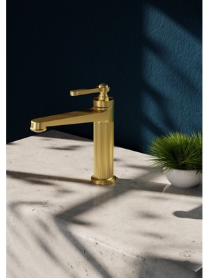 Creavit Lidya Lavabo Armatürü Fırçalı Altın