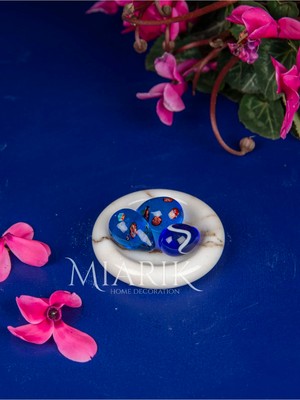 Miarik Design Afyon Seker Mermer Oval Katı Sabunluk Takılık