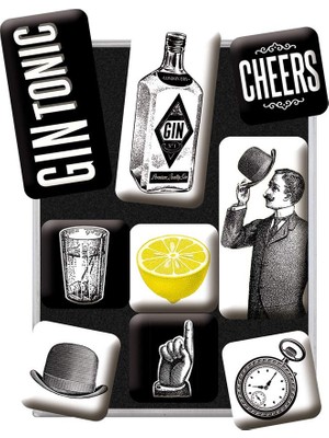 Nostalgic Art Gin Tonic Magnet 9'lu Set