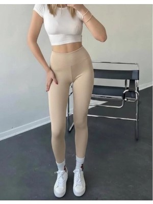 Mercan Kids & Butik Kadın Yüksek Bel Toparlayıcı Tayt Dikişsiz Iç Göstermez Spor Taytı