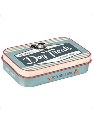 Nostalgic Art Pfotenschild - Dog Treats Blue Metal Saklama Kutusu 6 x 9,5 x 2 cm