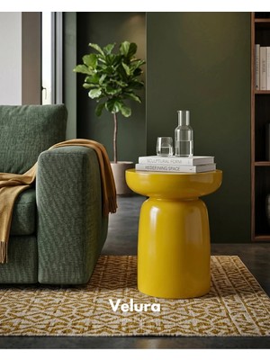 Velura Home & Living Fargo Mantar Yan Sehpa - Sarı