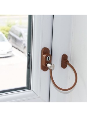 Penkid Kablolu Pvc Pencere Emniyet Kilidi Açık Kahve