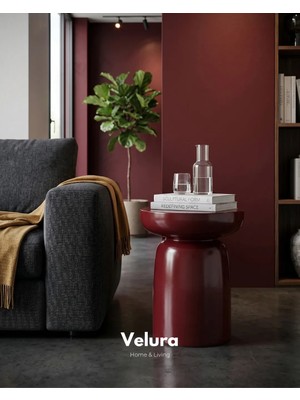 Velura Home & Living Fargo Mantar Yan Sehpa - Bordo