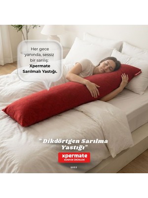 Xpermate Uzun Sarılma Yastığı Bacak Arası Diz Arası Yan Yatış Uyku Destek Dikdörtgen Yastık 150x25 cm