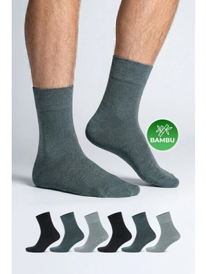 Gowith 6'lı Bambu Premium Siyah - Renkli Dikişsiz Kutulu Nefes Alabilir Klasik Erkek - Kadın Çorap 3560