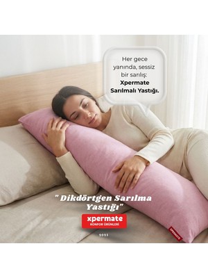 Xpermate Uzun Sarılma Yastığı Bacak Arası Diz Arası Yan Yatış Uyku Destek Dikdörtgen Yastık 150x25 cm