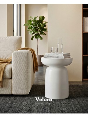 Velura Home & Living Fargo Mantar Yan Sehpa - Beyaz