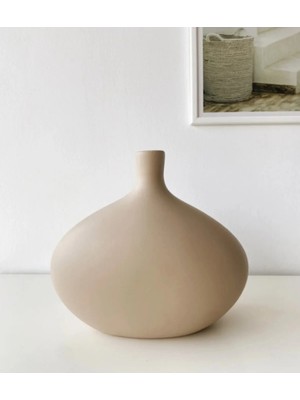 Miarik Design Dekoratif Tombalak Seramik Vazo