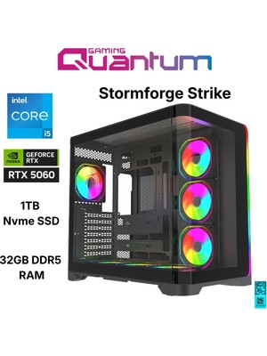 Quantum Gaming Stormforge Strike I5-14400F 32GB Ddr5 1tb Nvme RTX5060 8gb Masaüstü Oyuncu Bilgisayarı